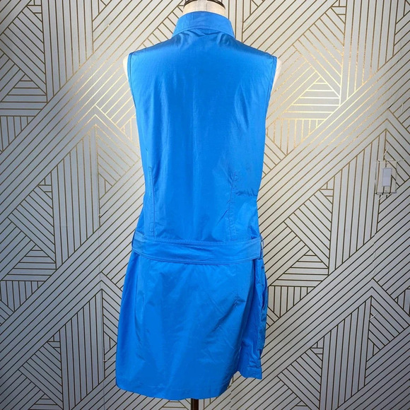 Adam Lippes Adam Plus Eve Shirt Dress Sleeveless Mini Button Tie Blue Size 6‎ - Picture 8 of 11